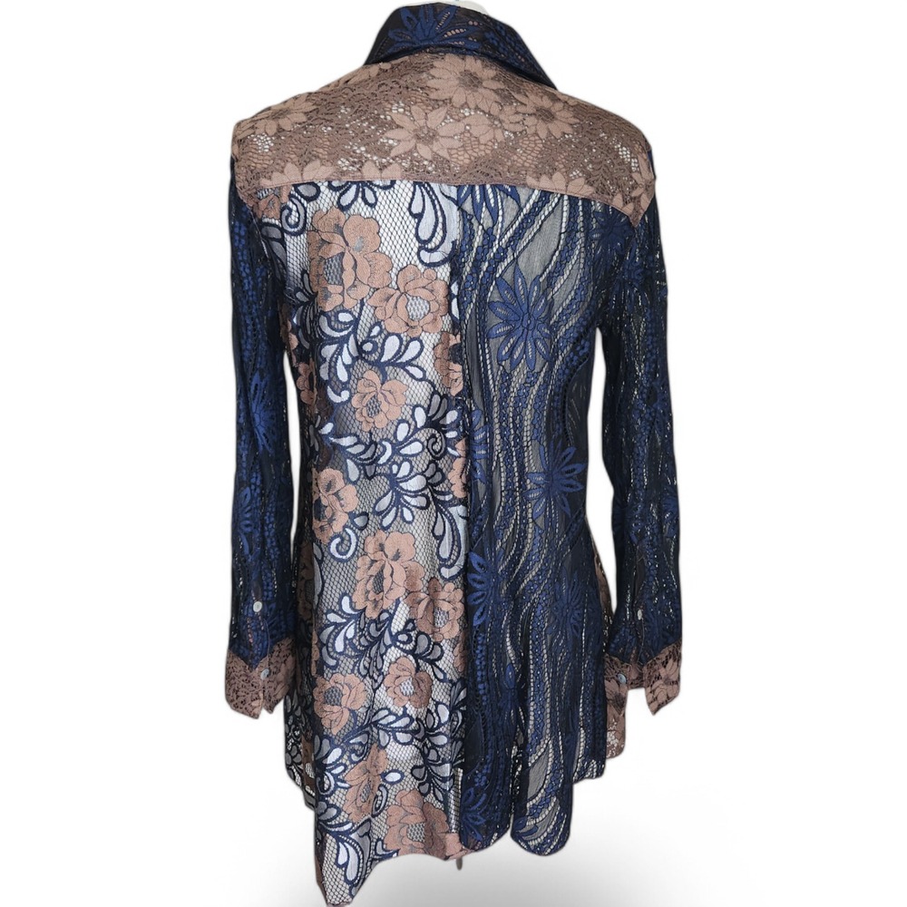 John Mark Womens Patchwork Button‎ Up Tunic Top S… - image 5